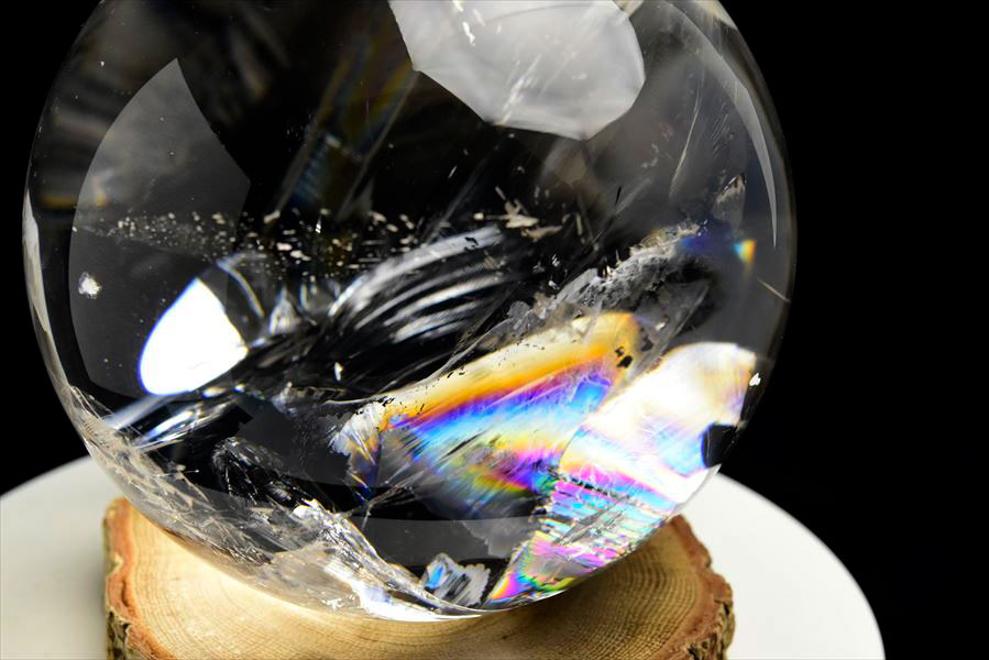 ✳️✨高透明度抜群スフィア‼️極上クオリティ✨レインボー 水晶 丸玉 天然石 原石 EXグレード 透明度抜群 虹入り 天然 水晶 丸玉 (約136mm珠) スフィア