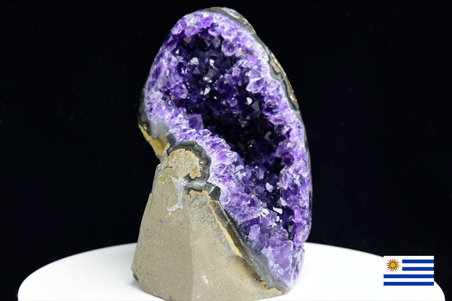 アメジスト クラスター (約1243g) カットベース 原石 ウルグアイ