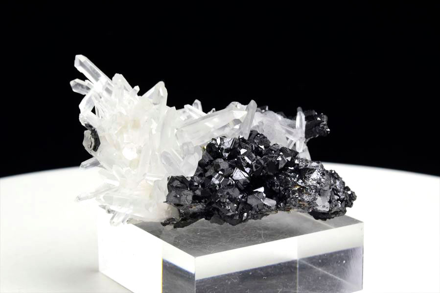スファレライト共生 水晶クラスター ミニサイズ (約49.5g) 標本 水晶 