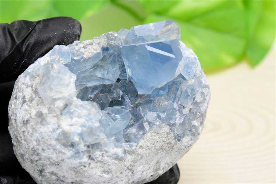 セレスタイト 天青石 クラスター (約370g) 原石 マダガスカル産 群晶