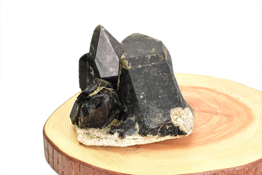 黒水晶 モリオン クラスター 約1.8kg 原石 中国 山東省五蓮産 単結晶