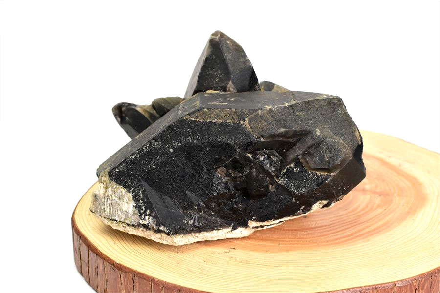 黒水晶 モリオン クラスター 約1.8kg 原石 中国 山東省五蓮産 単結晶