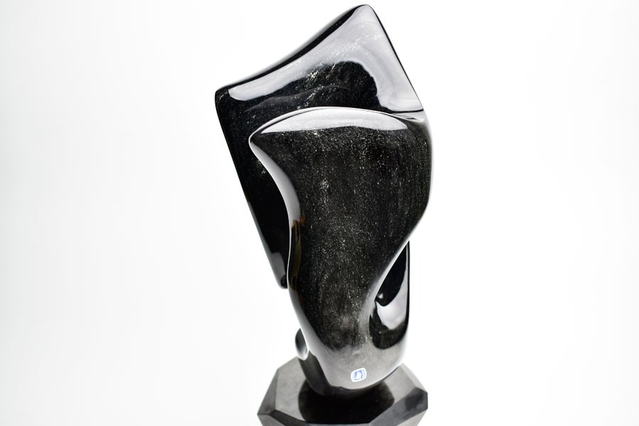 レインボーオブシディアン (約3680g) ポリッシュ 置物 オブジェ