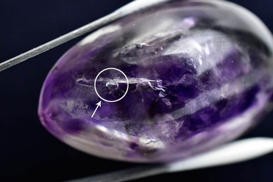 アメジストエレスチャル【約17.2g】水入り タンブル 希少 水入り