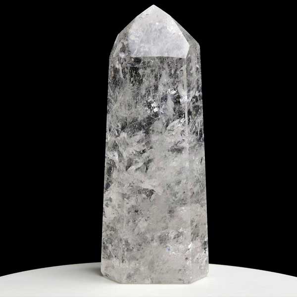 水晶 六角柱 (約410.5g) ポリッシュ ポイント 虹入り ブラジル