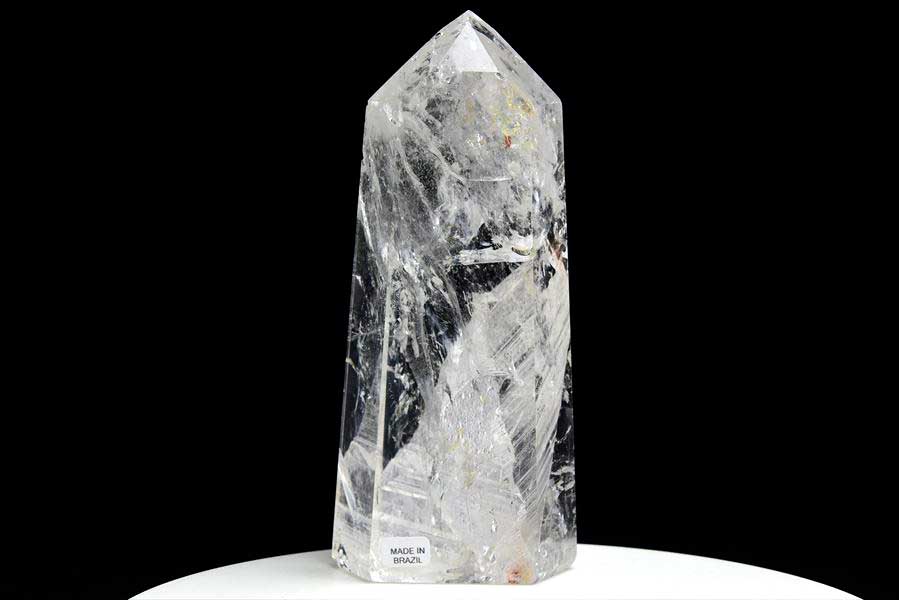水晶 六角柱 ポリッシュ ポイント 虹入り (約645.5g) ブラジル