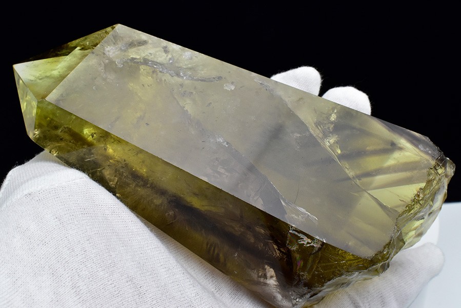 シトリン ポイント (約849g) レインボー ファントム 六角柱 ブラジル