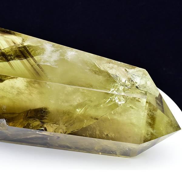 シトリン ポイント (約849g) レインボー ファントム 六角柱 ブラジル