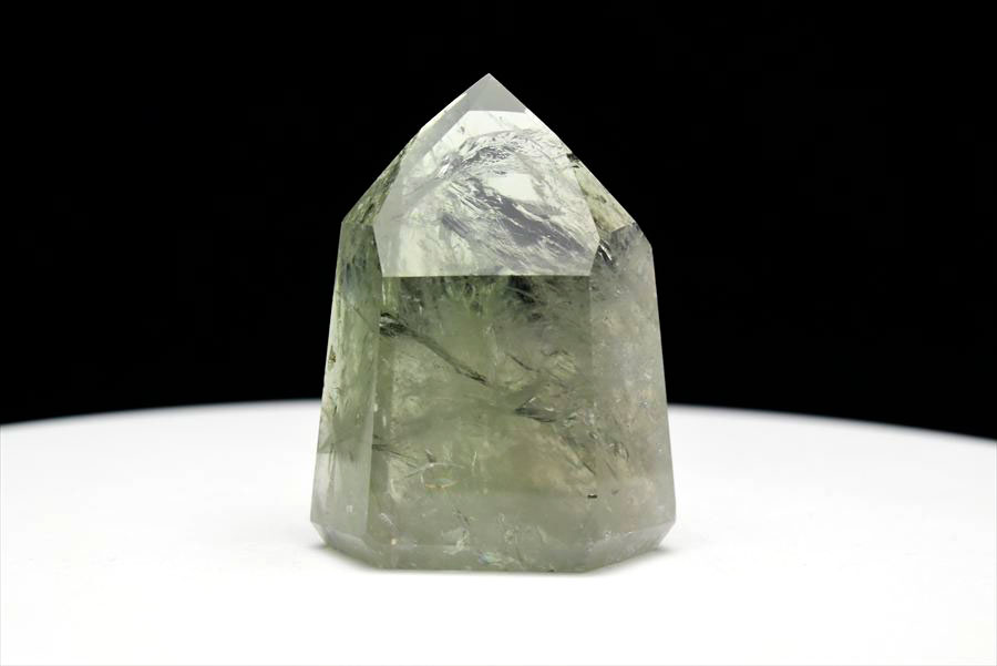 プラシオライト グリーンアメジスト ポリッシュポイント (高さ約54.8mm