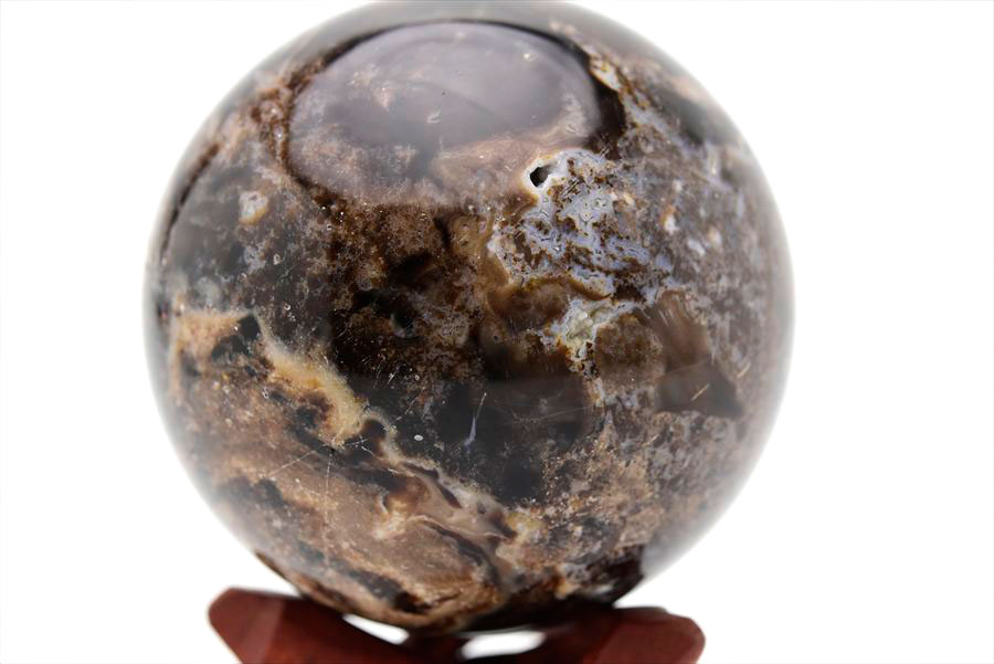 ブラックオパール 丸玉 (約73.8mm珠) 置物 マダガスカル産 コブラ台座