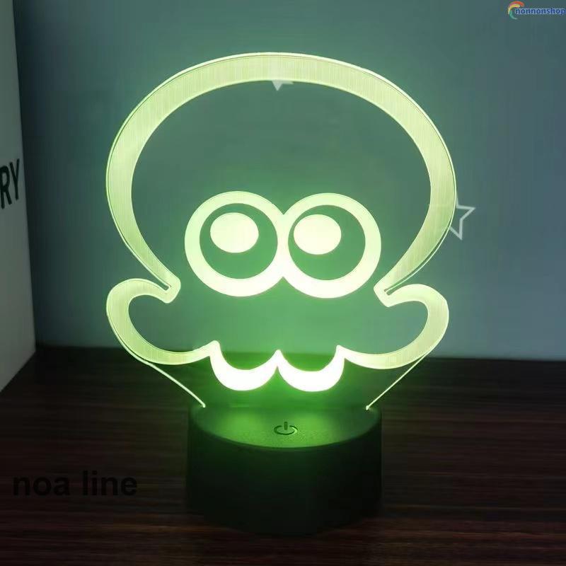 スプラトゥーン3 ナイトライト ジェットウォータース グッズ イカ かわいい イベント usb充電 タッチ調光 RGB 16色切り替え 雰囲気作り リモコン付き | ブランド登録なし | 02