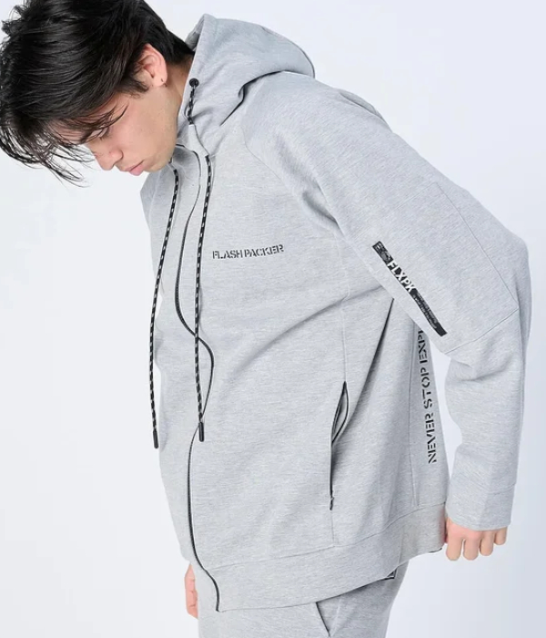FLASH PACKER フラッシュパッカー XP-AIR PARKA エアテンション ダンボールニット ジップパーカー メンズ スウェット カジュアル スポーツ フーディ ジャージ | FLASH PACKER | 06