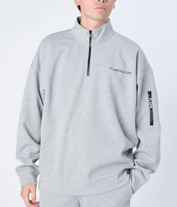 FLASH PACKER フラッシュパッカー XP-AIR HALFZIP エアテンション ダンボールニット ハーフジップスウェット メンズ ジャージ カジュアル スポーツ | FLASH PACKER | 02