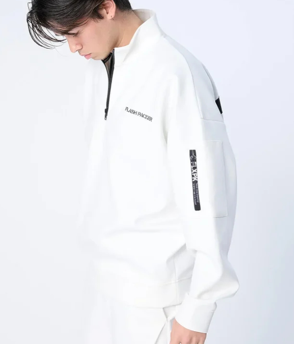 FLASH PACKER フラッシュパッカー XP-AIR HALFZIP エアテンション ダンボールニット ハーフジップスウェット メンズ ジャージ カジュアル スポーツ | FLASH PACKER | 07