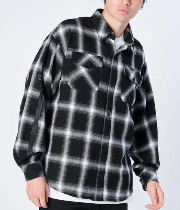 FLASH PACKER フラッシュパッカー XNP-UK SHIRT オンブレチェックシャツ メンズ 長袖 カジュアル 羽織 ルーズシルエット | FLASH PACKER | 01