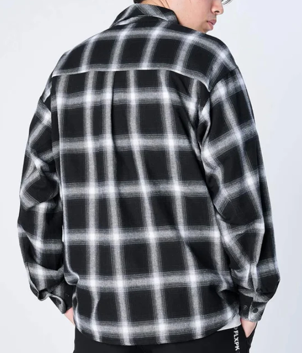 FLASH PACKER フラッシュパッカー XNP-UK SHIRT オンブレチェックシャツ メンズ 長袖 カジュアル 羽織 ルーズシルエット | FLASH PACKER | 03