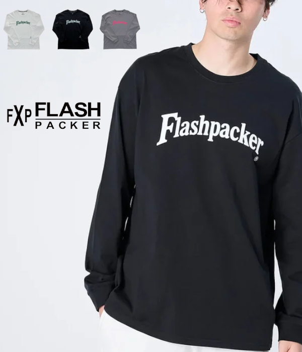 FLASH PACKER フラッシュパッカー XLT-CLC ロングスリーブTシャツ メンズ 長袖 ロゴ カジュアル スポーツ カットソー シンプル | FLASH PACKER