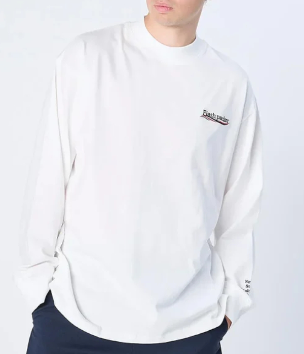 FLASH PACKER フラッシュパッカー XSMLT-WV セミモックネック ロングスリーブTシャツ メンズ 長袖 ロゴ カジュアル スポーツ カットソー シンプル | FLASH PACKER | 02