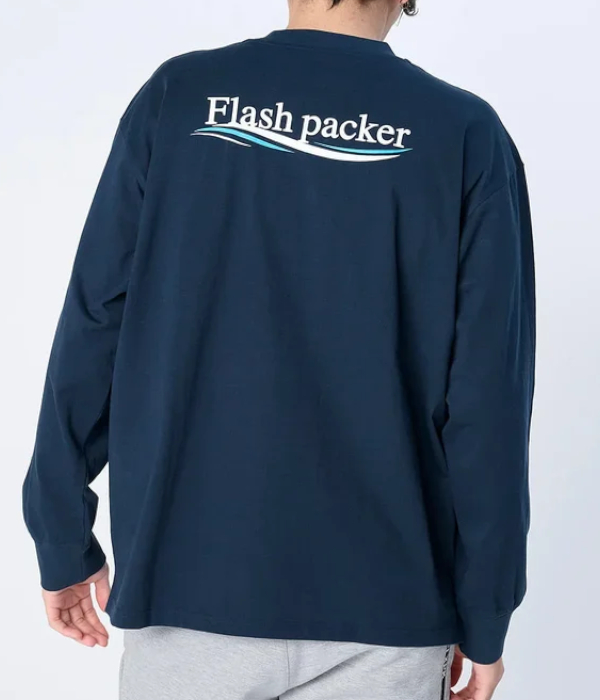 FLASH PACKER フラッシュパッカー XSMLT-WV セミモックネック ロングスリーブTシャツ メンズ 長袖 ロゴ カジュアル スポーツ カットソー シンプル | FLASH PACKER | 07