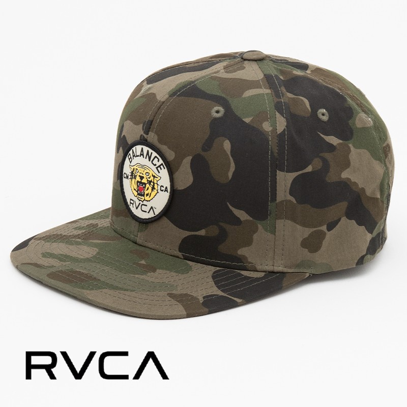 RVCA（ルーカ） ワッペンカモフラージュキャップ 帽子 スナップバック