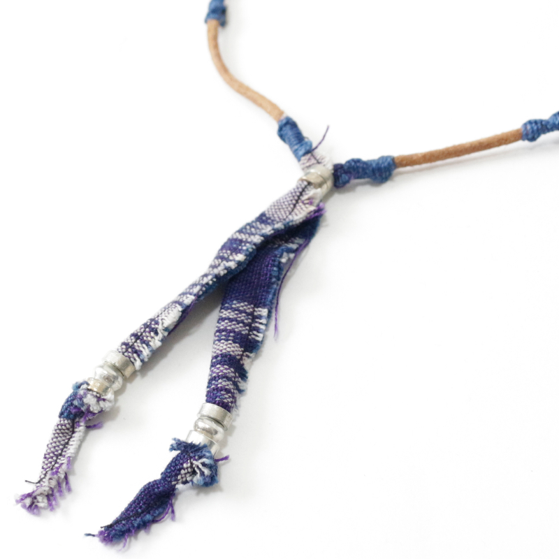 wakami ワカミ テキスタイル レザーネックレス ロング ハンドメイド 革紐 メンズ レディース ユニセックス プレゼント | wakami | 11