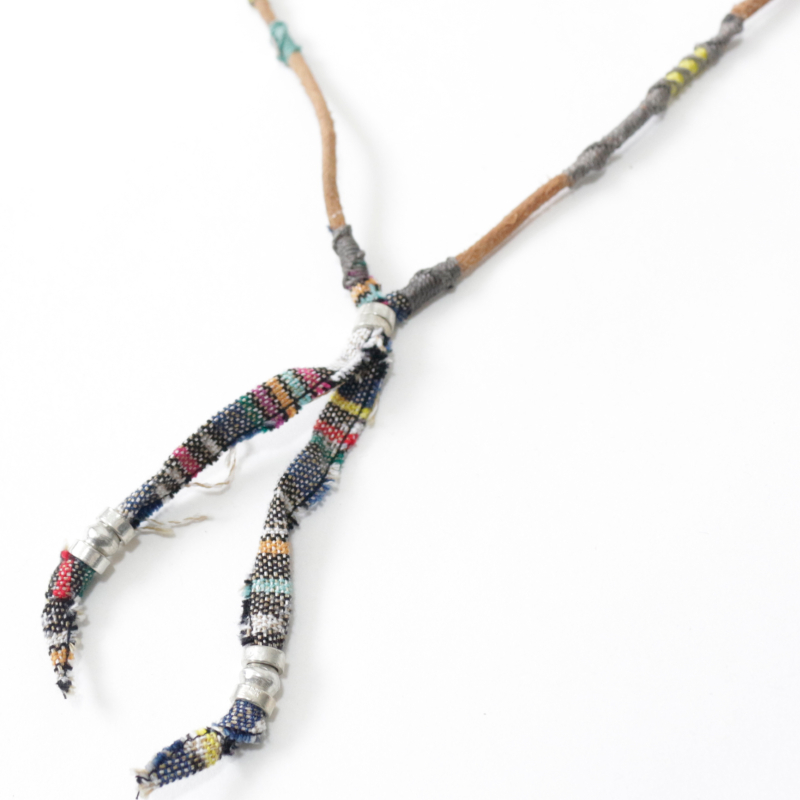 wakami ワカミ テキスタイル レザーネックレス ロング ハンドメイド 革紐 メンズ レディース ユニセックス プレゼント | wakami | 14