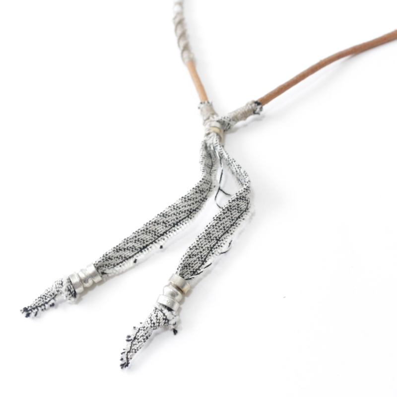 wakami ワカミ テキスタイル レザーネックレス ロング ハンドメイド 革紐 メンズ レディース ユニセックス プレゼント | wakami | 09