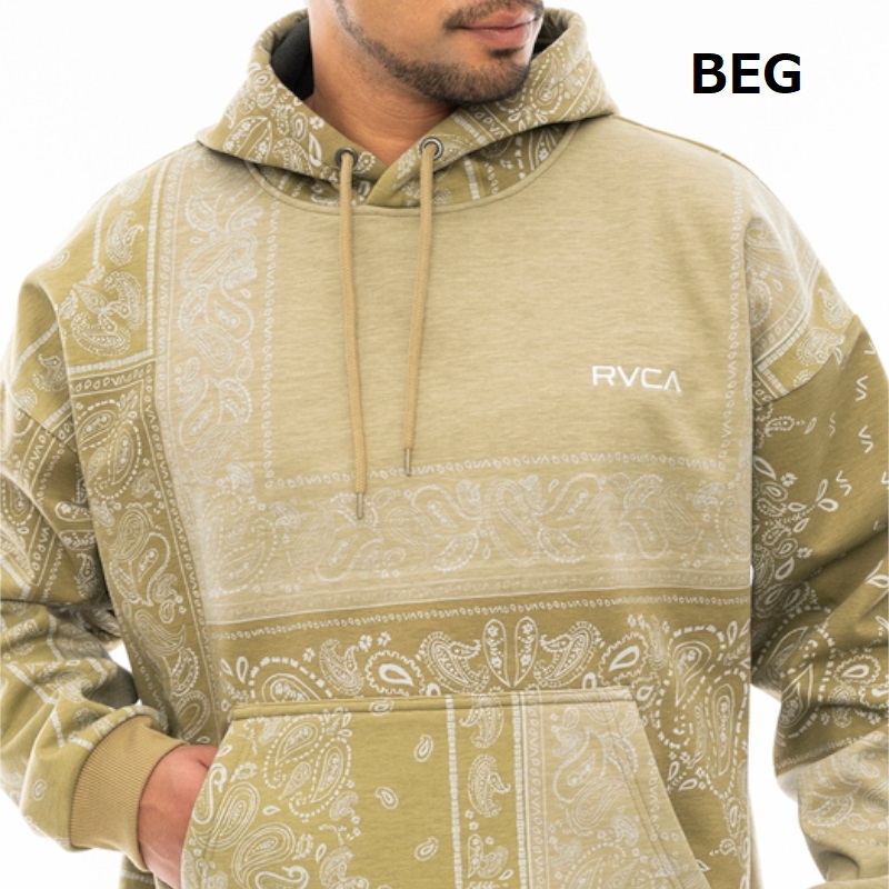 RVCA ルーカ PATCHWORK BANDANA HOODIE パーカー フーディ スウェット メンズ ボア バンダナ 総柄 撥水 防風 カジュアル スポーツ | RVCA | 01