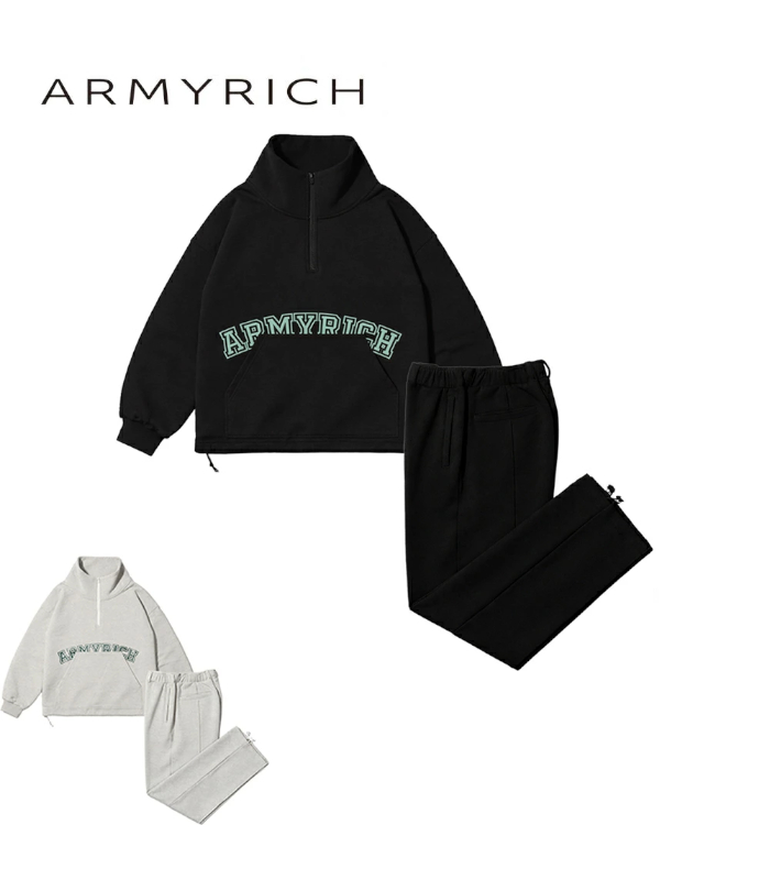 ARMYRICH アーミーリッチ スウェットハーフジップセットアップ メンズ