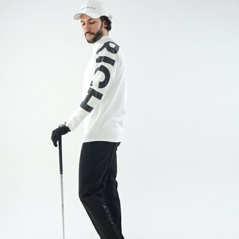 ARMYRICH GOLF アーミーリッチ ゴルフ 袖BIGプリントモックネックロングTシャツ メンズ 男性 長袖 ロンT カジュアル スポーツ  GOLF