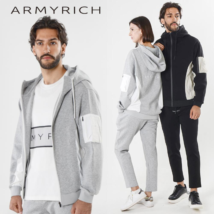 ARMYRICH アーミーリッチ ナイロン切替ボンディングセットアップ メンズ 男性 上下セット ジャージ 部屋着 トレーニングウェア スポーツ ジム