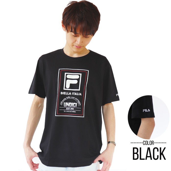 FILA(フィラ)★MEN'S_ヘンリーネック半袖Tシャツ_2色 FILA フィラ Tシャツ Men's デザインプリント半袖Tシャツ 半袖