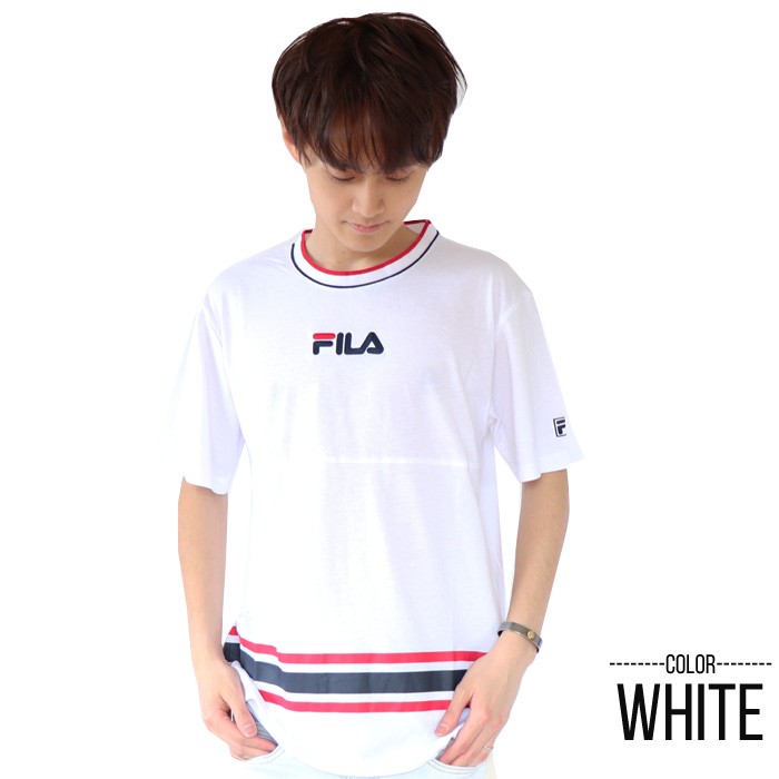 FILA フィラ Tシャツ Men's ラインリブパイピング半袖Tシャツ サマー 春 夏 M L XL XXL | FILA | 03
