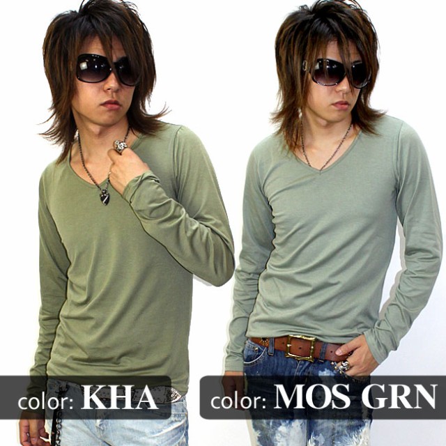 GLESS グレス Vネック 無地 ロンT Tシャツ TEE カットソー mens メンズ トップス おしゃれ 長袖 秋 冬 春 無地 メンズファッション S M L XL |  | 08