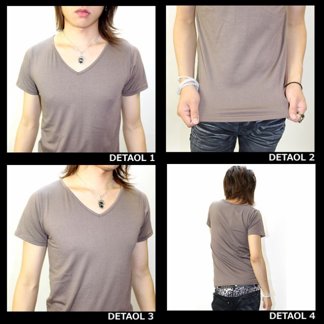 GLESS グレス 半袖Vネック無地 Tシャツ カットソー トップス メンズ おしゃれ 半袖 春 夏 秋 無地 メンズファッション M L |  | 11