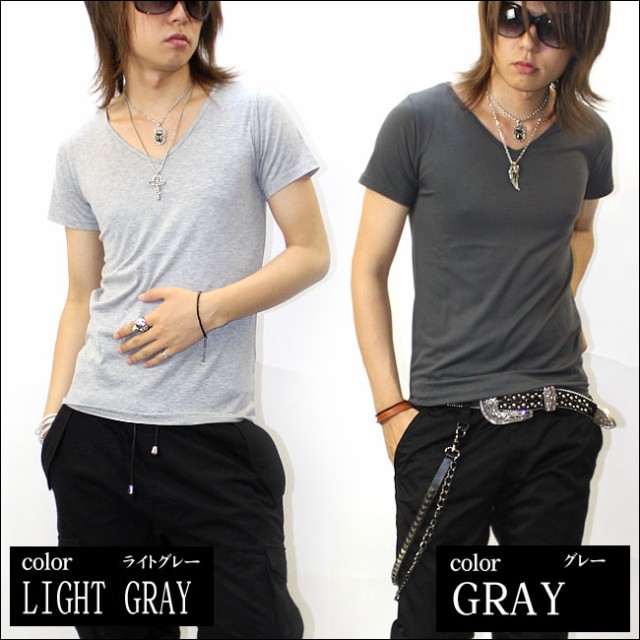 GLESS グレス 半袖Vネック無地 Tシャツ カットソー トップス メンズ おしゃれ 半袖 春 夏 秋 無地 メンズファッション M L |  | 02