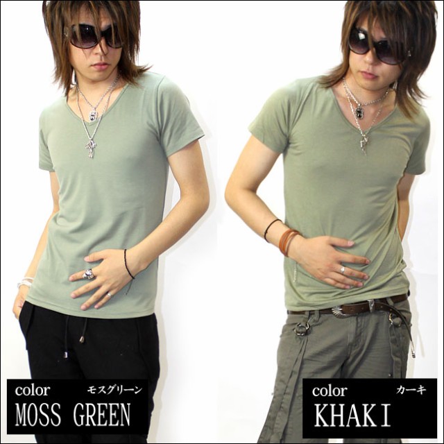 GLESS グレス 半袖Vネック無地 Tシャツ カットソー トップス メンズ おしゃれ 半袖 春 夏 秋 無地 メンズファッション M L |  | 05