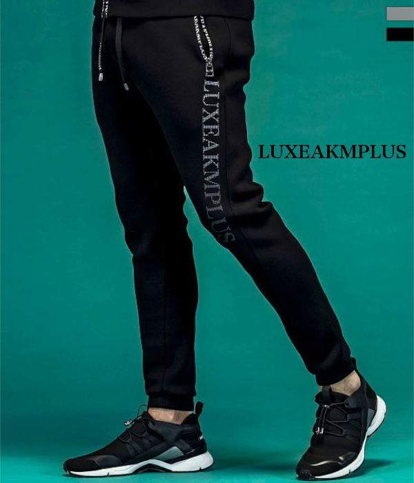 LUXEAKMPLUS リュクスエイケイエムプラス軽量スウェットサイドロゴパンツ メンズ ジャージ 男性 カジュアル スポーツ ゴルフ 運動 トレーニング | LUXE AKM PLUS