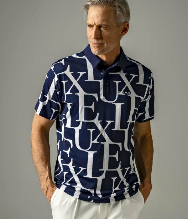 SALE セール LUXEAKMPLUS リュクスエイケイエムプラス 総柄ロゴ半袖ポロシャツ Tシャツ GOLF ゴルフ スポーツ 運動 カジュアル | LUXE AKM PLUS | 08