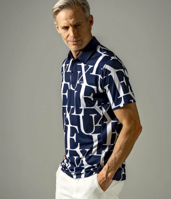 SALE セール LUXEAKMPLUS リュクスエイケイエムプラス 総柄ロゴ半袖ポロシャツ Tシャツ GOLF ゴルフ スポーツ 運動 カジュアル | LUXE AKM PLUS | 09