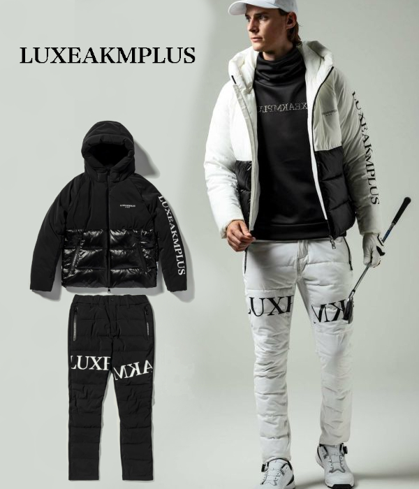 SALE セール LUXEAKMPLUS リュクスエイケイエムプラス  バイカラー中綿ジャケット&パンツセット セットアップ 上下セット 防寒 ゴルフ｜upper-gate