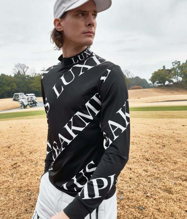 LUXEAKMPLUS リュクスエイケイエムプラス 総柄モックネックTシャツ  長袖 ロゴ ゴルフ メンズ 男性 GOLF スポーツ おしゃれ｜upper-gate｜05