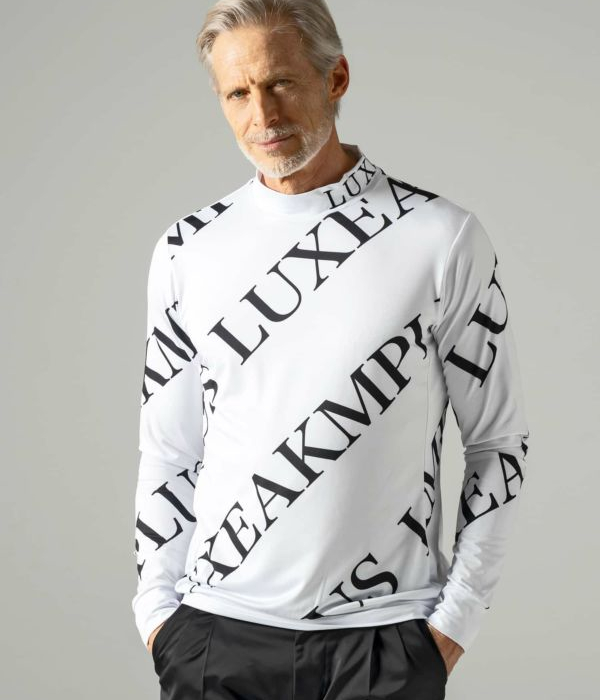 LUXE AKM PLUS リュクスエイケイエムプラス 総柄モックネックTシャツ
