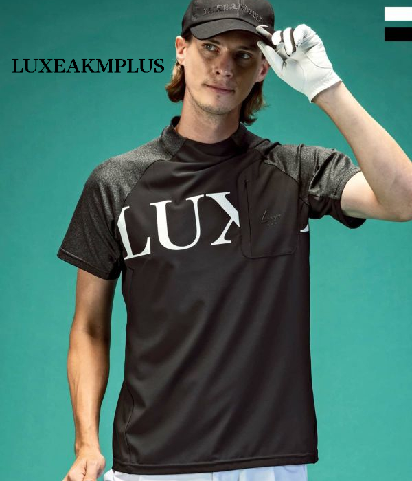リュクスエイケイエムプラス モックネットTシャツ ブラック Lサイズ 新品 LUXE AKM PLUS リュクスエイケイエムプラス モックネックTシャツ