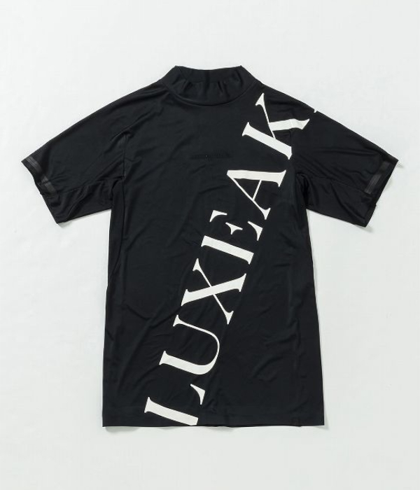 LUXEAKMPLUS リュクスエイケイエムプラス ロゴデザインモックネックTシャツ 半袖 メンズ 男性 ゴルフ スポーツ GOLF ジム トレーニング 春夏