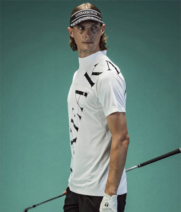 LUXEAKMPLUS リュクスエイケイエムプラス ロゴデザインモックネックTシャツ 半袖 メンズ 男性 ゴルフ スポーツ GOLF ジム トレーニング 春夏