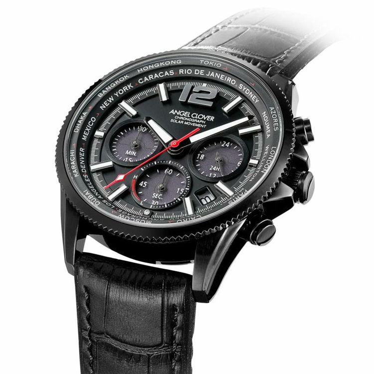 Angel Clover エンジェルクローバー MONDO SOLAR 腕時計 ソーラー メンズ 革ベルト おしゃれ ブランド ブラック オフィス ビジネス |  | 02