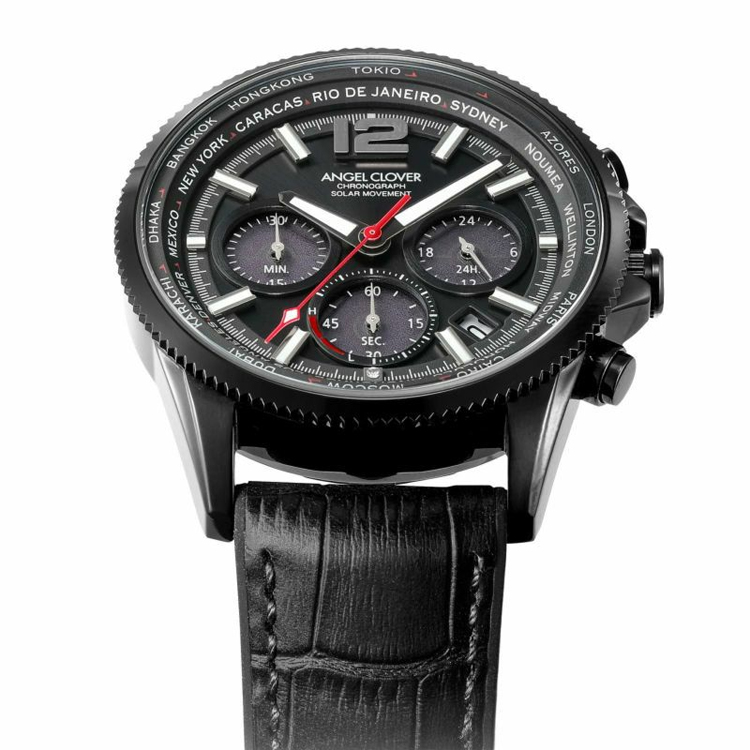 Angel Clover エンジェルクローバー MONDO SOLAR 腕時計 ソーラー メンズ 革ベルト おしゃれ ブランド ブラック オフィス ビジネス |  | 03