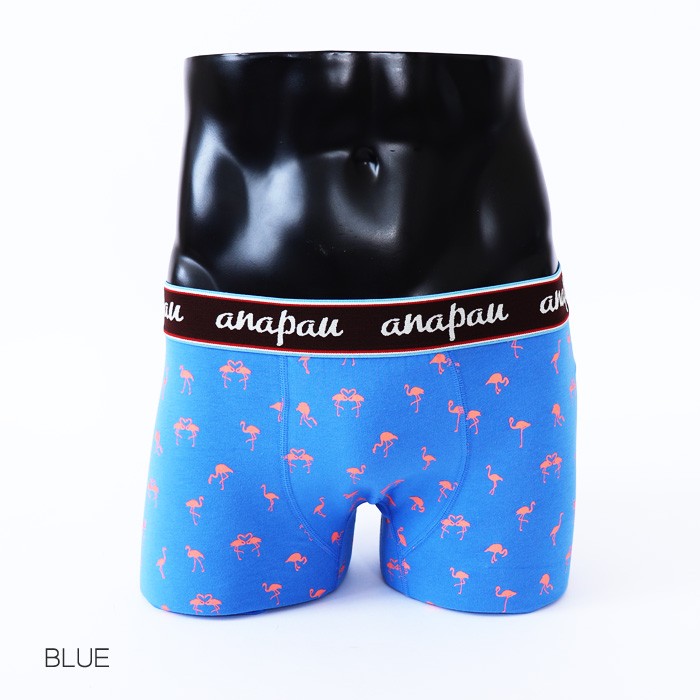 anapau アナパウ フラミンゴハート ボクサーパンツ ブルー ピンク 下着 メンズ ギフト プレゼント 誕生日 かわいい おしゃれ ボクサー 日本製 MADE IN JAPAN |  | 02