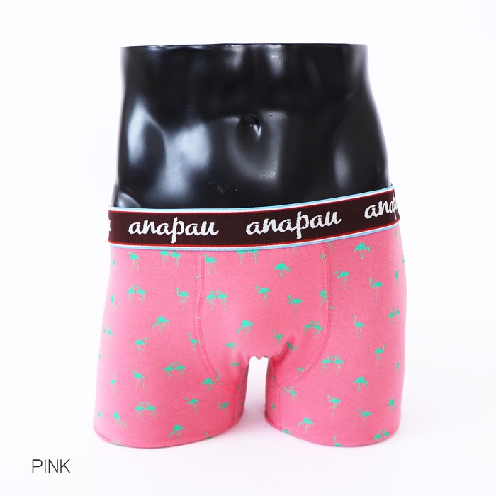 anapau アナパウ フラミンゴハート ボクサーパンツ ブルー ピンク 下着 メンズ ギフト プレゼント 誕生日 かわいい おしゃれ ボクサー 日本製 MADE IN JAPAN |  | 03